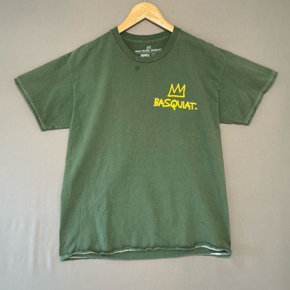 Jean Michel Basquiat Men’s Green Short Sleeve R-Shirt Art Tee Size Large